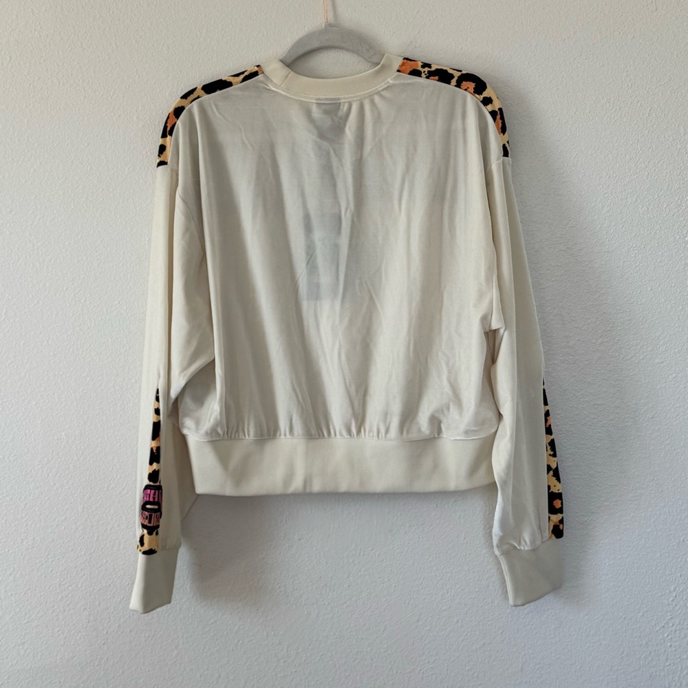 Death Row Records Cropped Leopard Velour Crewneck Sweatshirt Dr Bombay M NEW - Picture 5 of 12